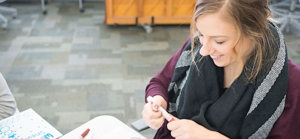 Education Visit Days Virtual 2020. Photograph of student studying.