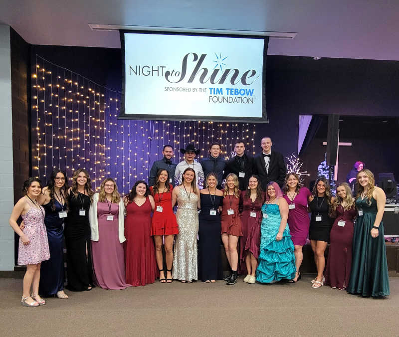 Lake Erie College students volunteering for A Night to Shine.