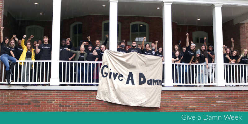 Photograph of students holding up a 