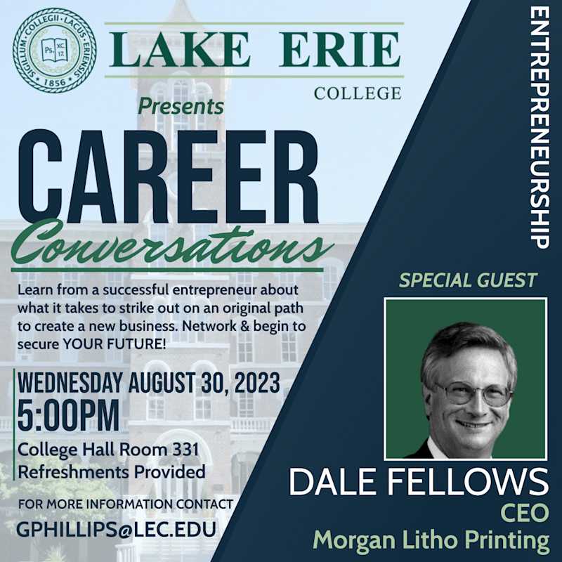 Informational graphic for Career Conversations event on August 30, 2023