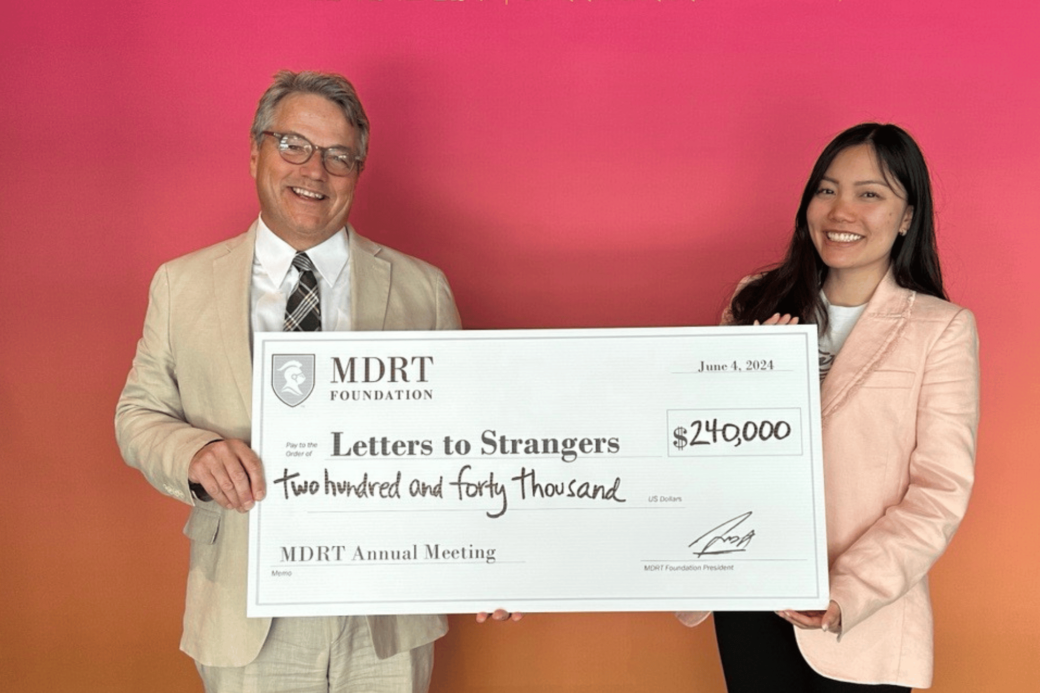 MDRT Foundation invests in Mental Health through Letters to Strangers partnership