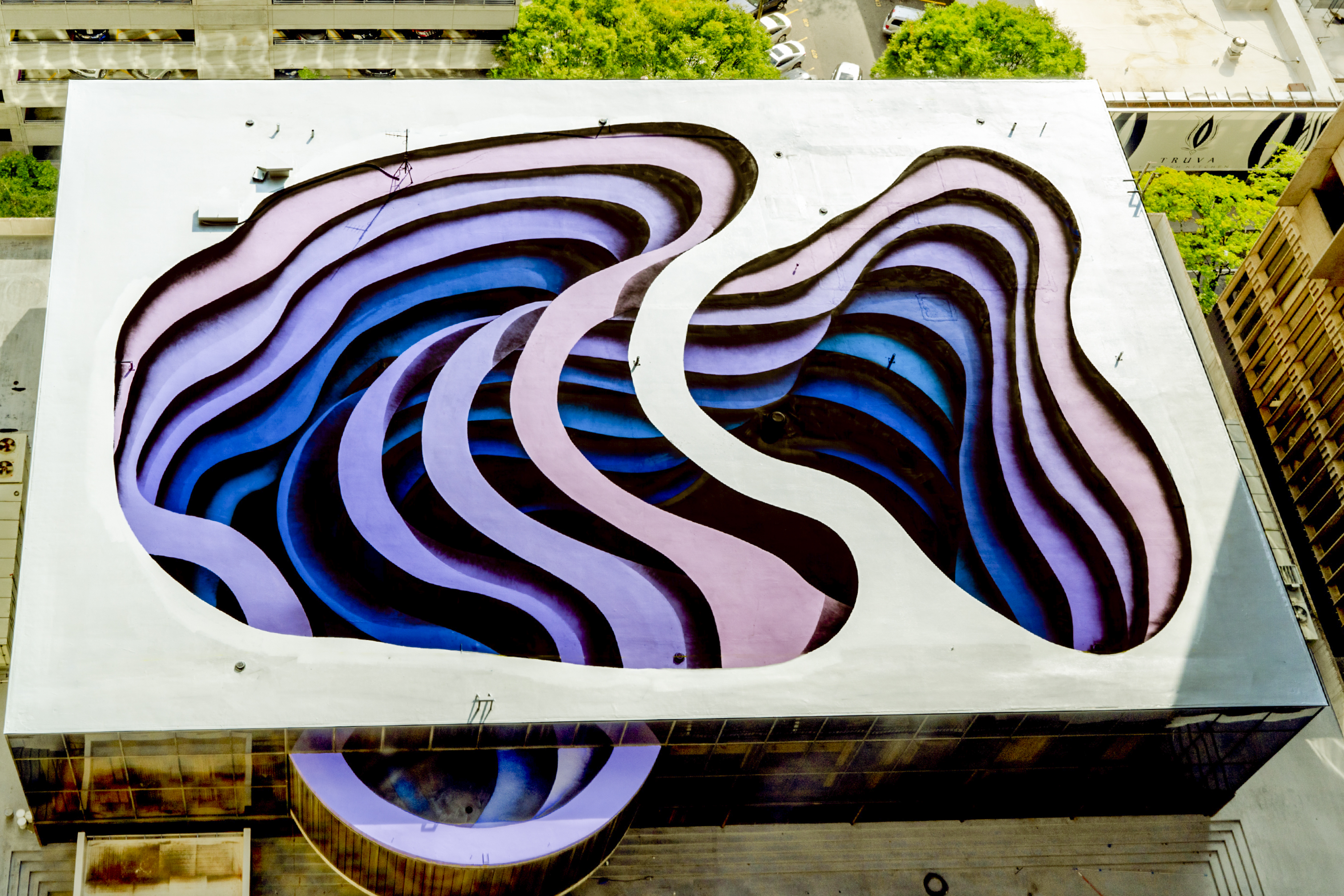 mural “Paradigm Shift” by 1010 at Peachtree Center