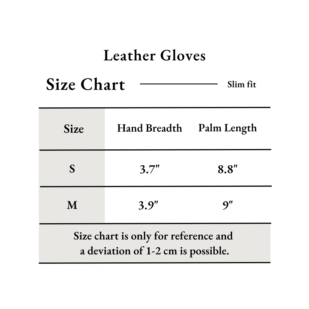 Leather Gloves Size Chart