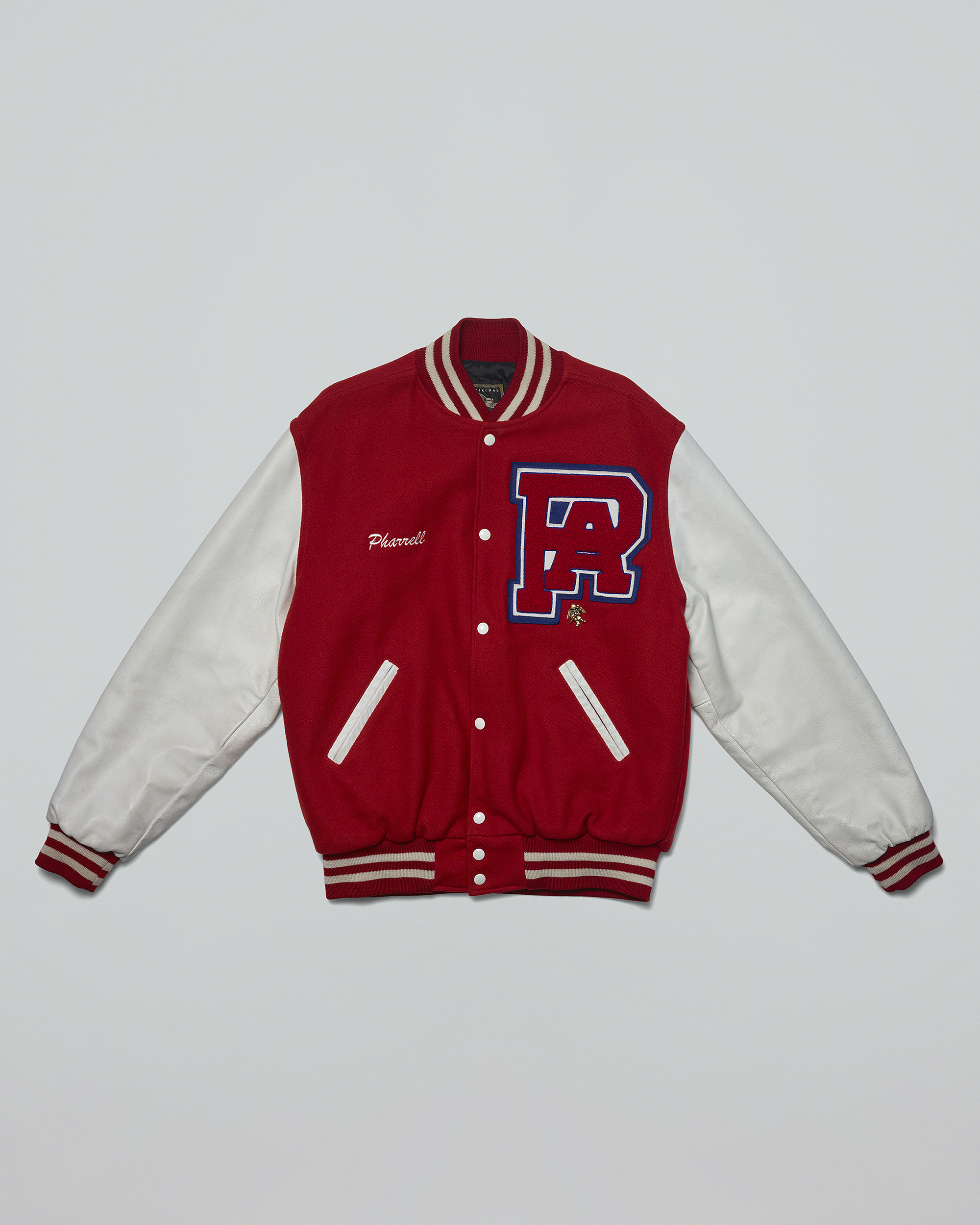 PFW LV SS24 Red Varsity Jacket  Princess Anne letterman jacket