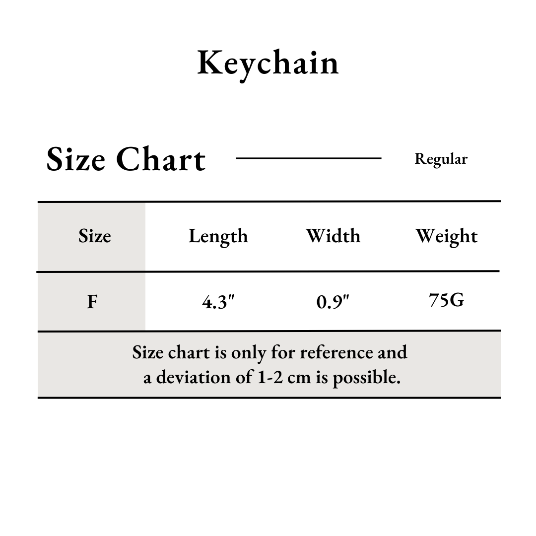 Keychain Size Chart