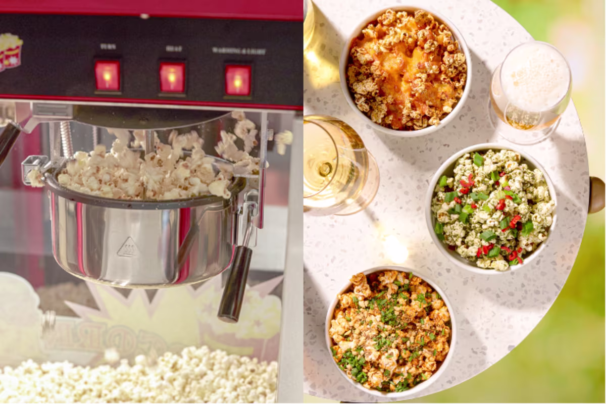 Sfeerbeeld van popcorn en popcornmachine
