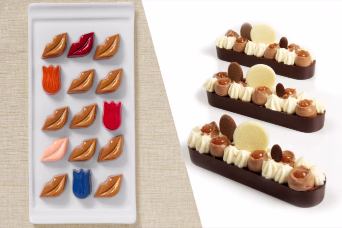 Sfeerbeeld Patisserie en desserts Lippen, tulpen en cups