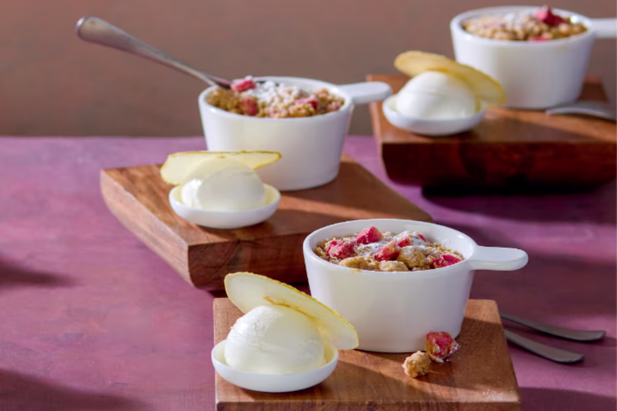 Sfeerbeeld Warme peertjes met appelcrumble