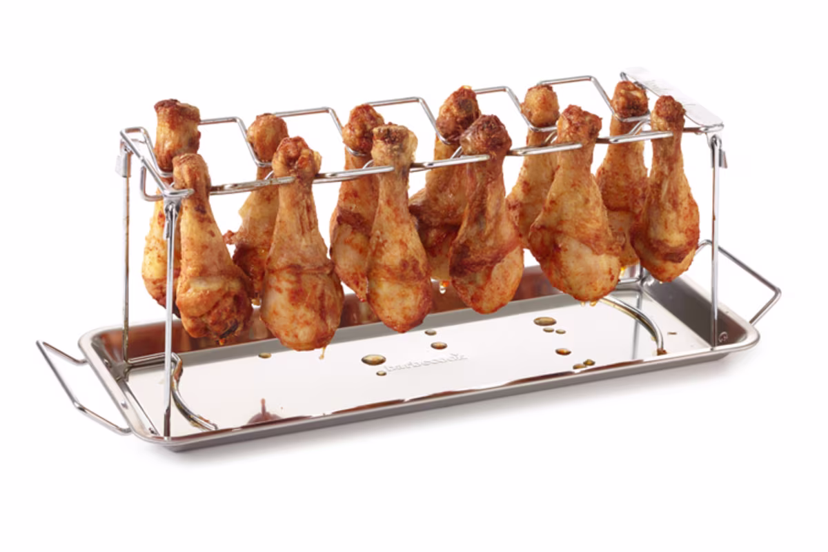 Sfeerbeeld Chickenwing rek voor de BBQ