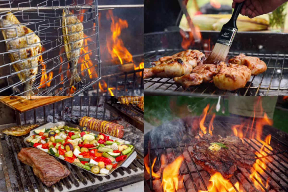 Sfeerbeelden van barbecueën