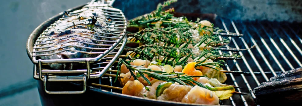 Sfeerbeeld vis op de BBQ