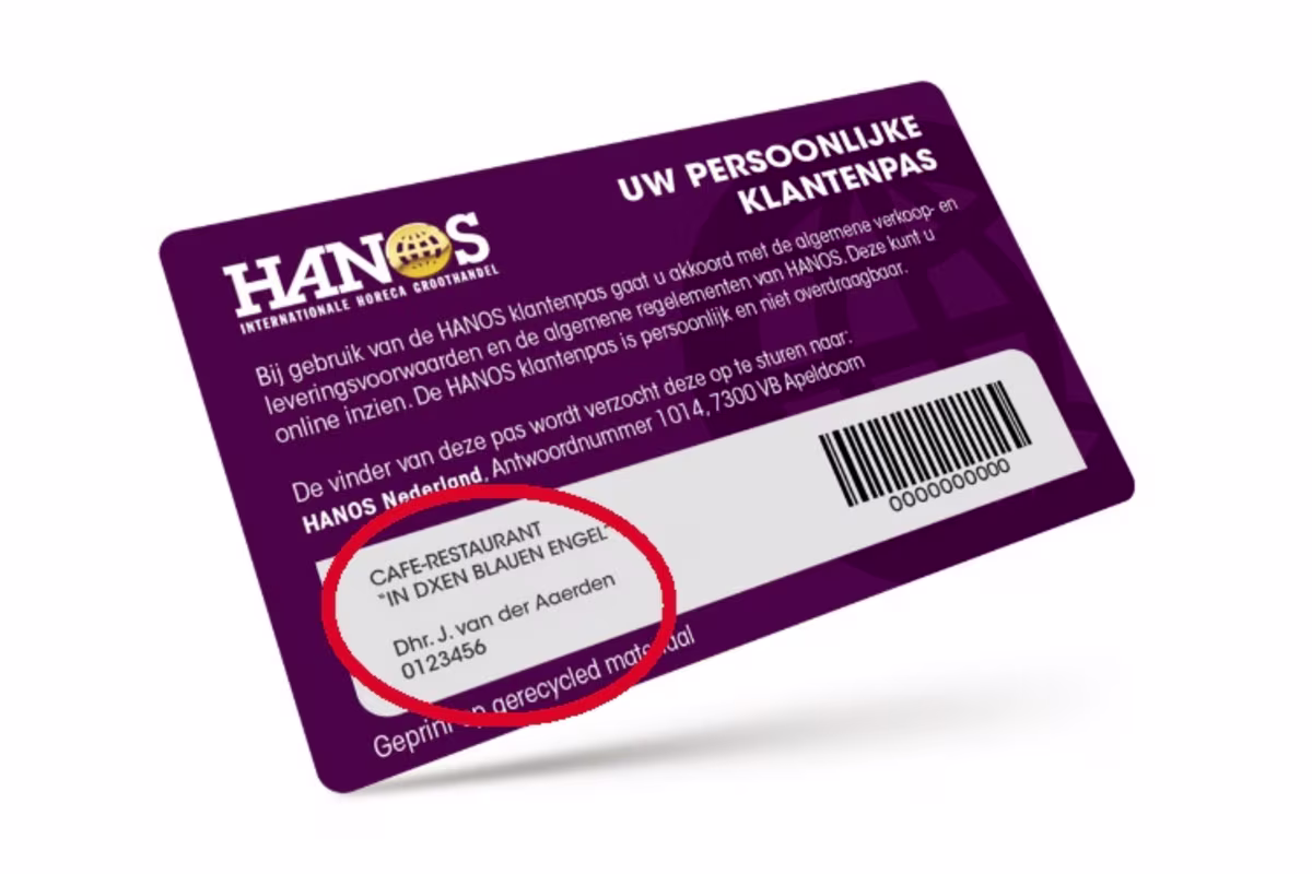Beeld van HANOS klantenpas