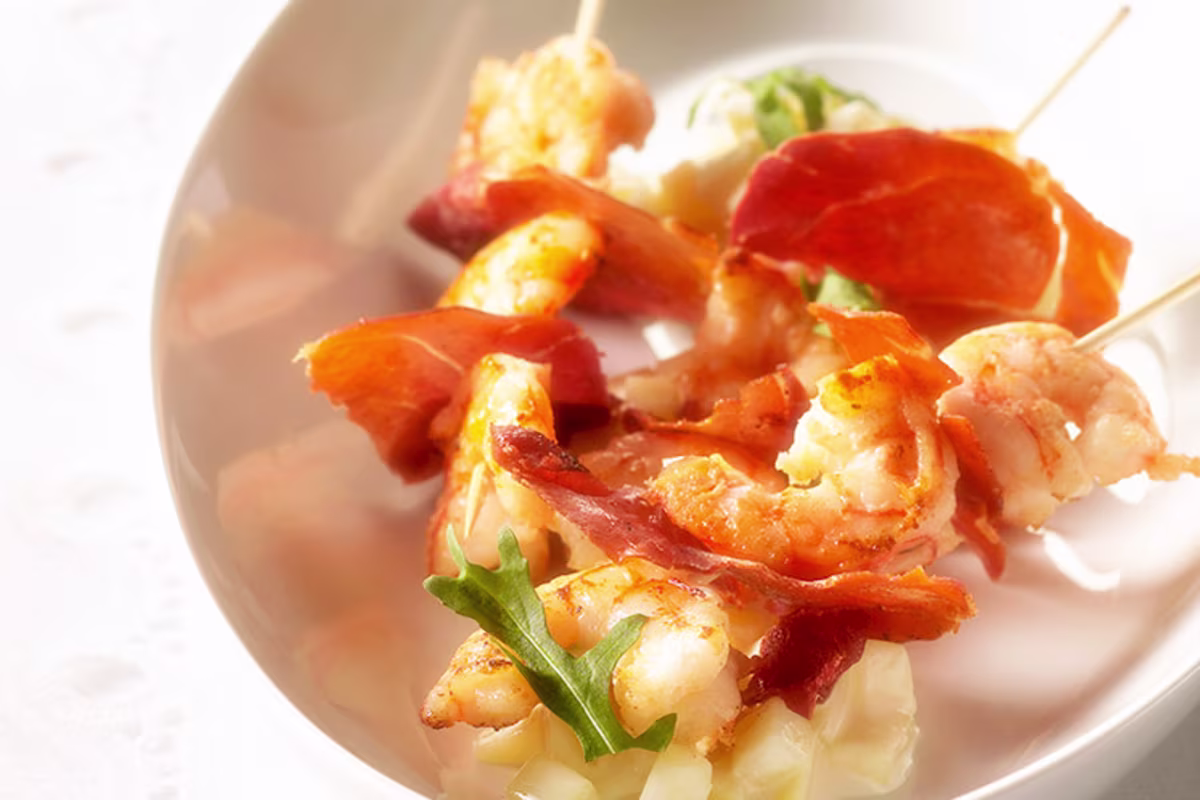 Sfeerbeeld Foodpairing Scampispiesjes Parmaham Roseval