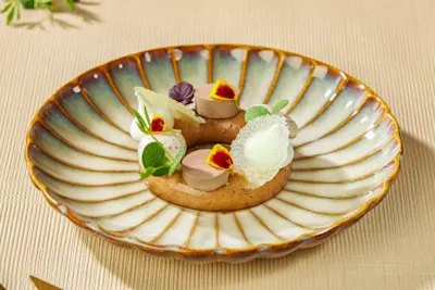 Sfeerbeeld van gerecht met alternatieve foie gras