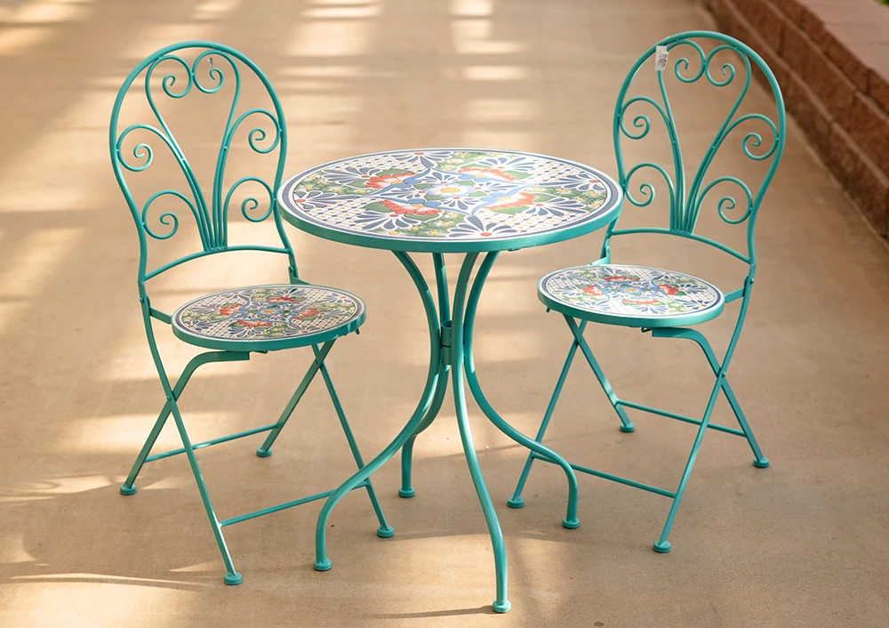 Iron Bistro 3-Piece Set, Turquoise