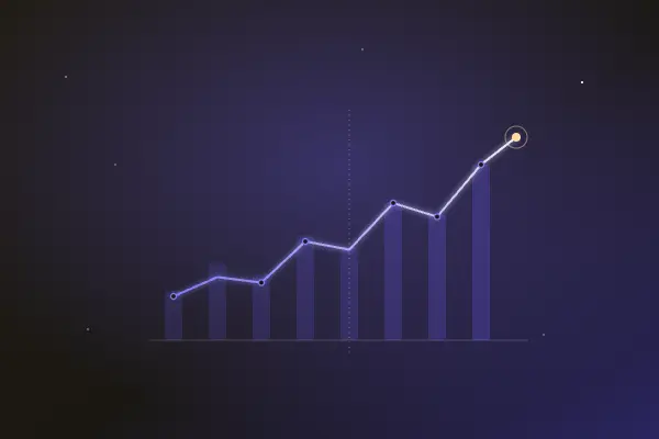 Abstrakte Mess-Kurve über Zeit als Sinnbild für AI-Monitoring