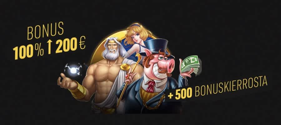 Hurja uusi bonus VIPs Casinolla: 100% aina 200€ asti + 500 ilmaiskierrosta!