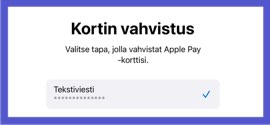 3. Vahvista kortin tiedot pankilta