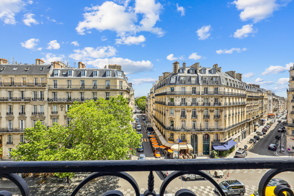 Paris streets with baroque style buildings.