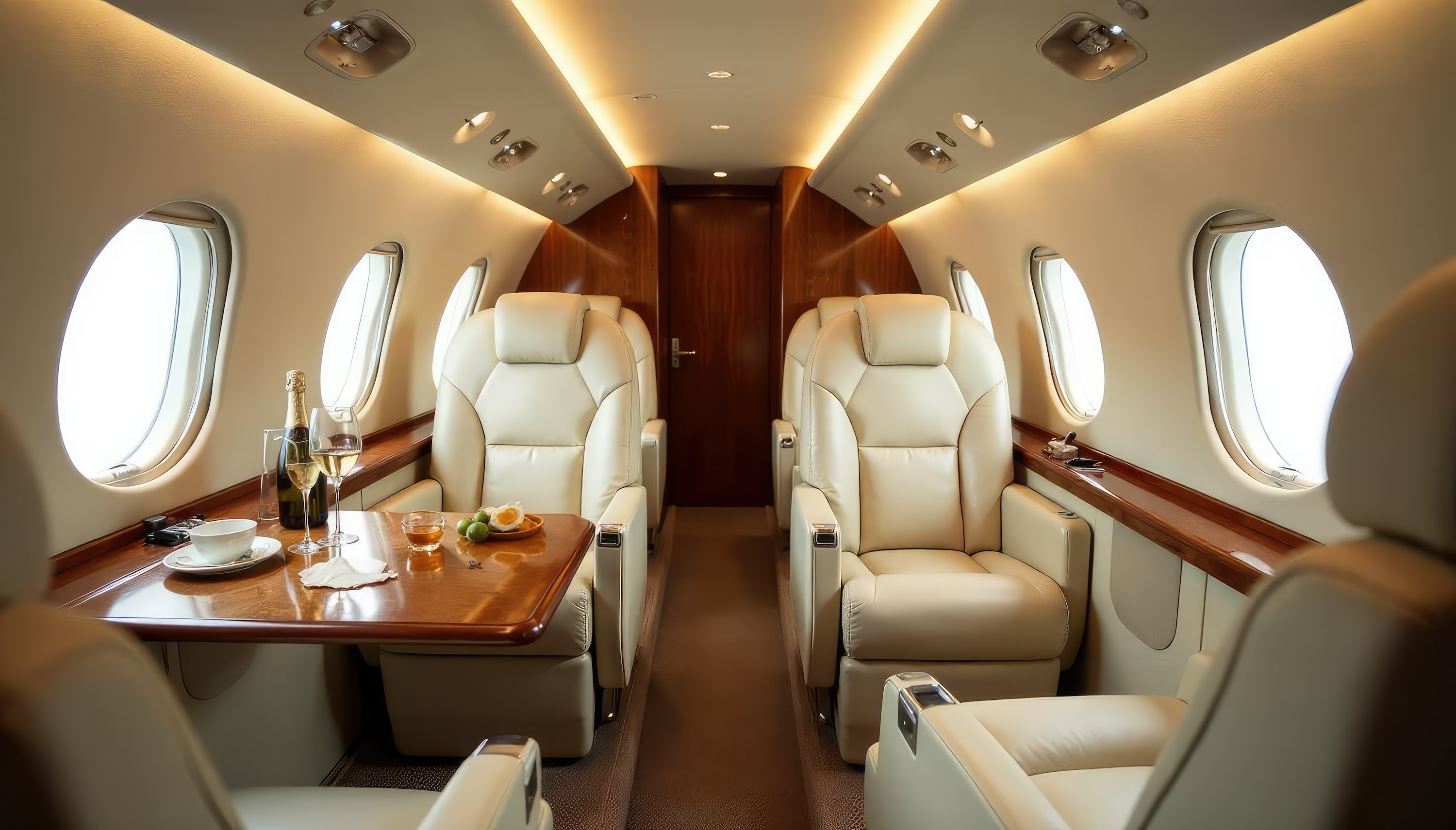 Interior of a luxury jet