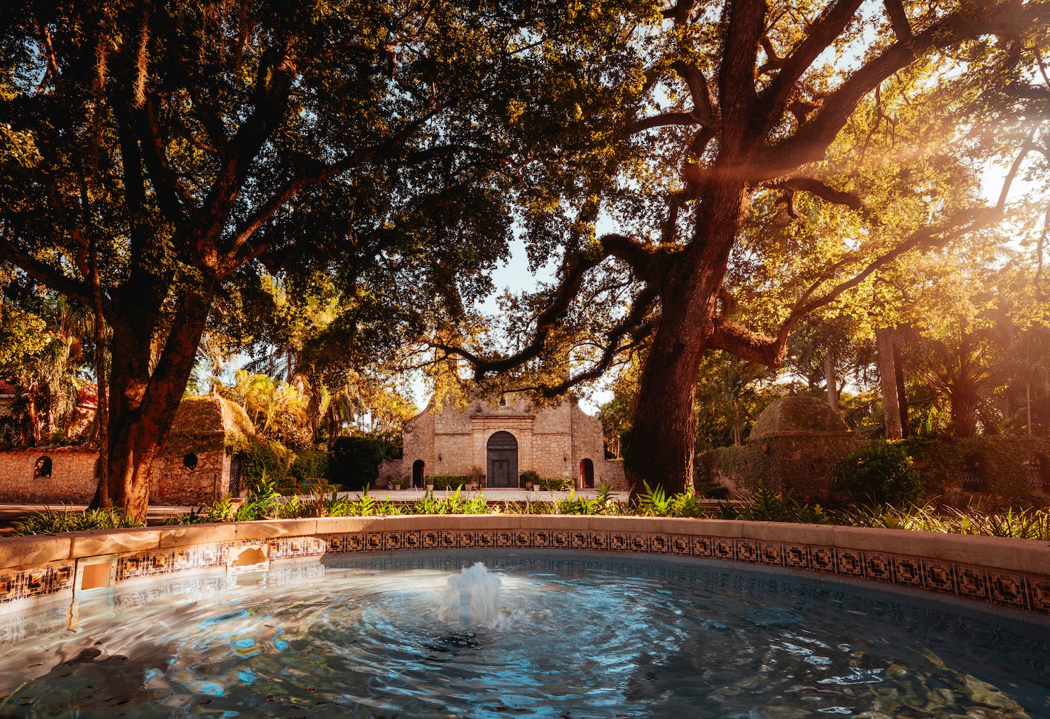 autumn in the park beautiful old church Coconut Grove, Miami