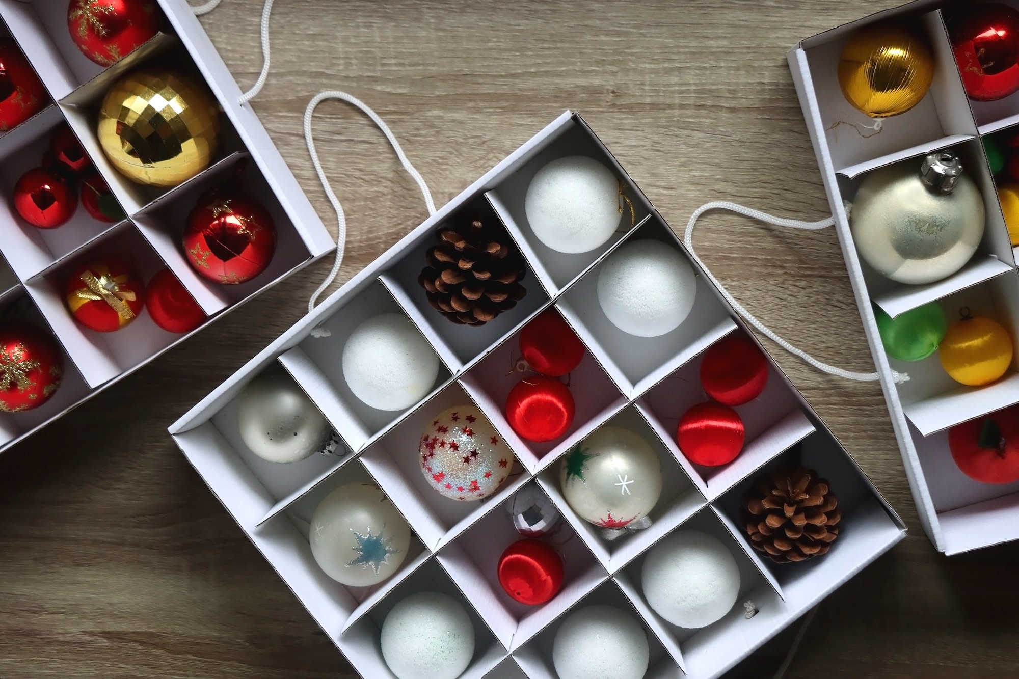 Box of holiday decor 