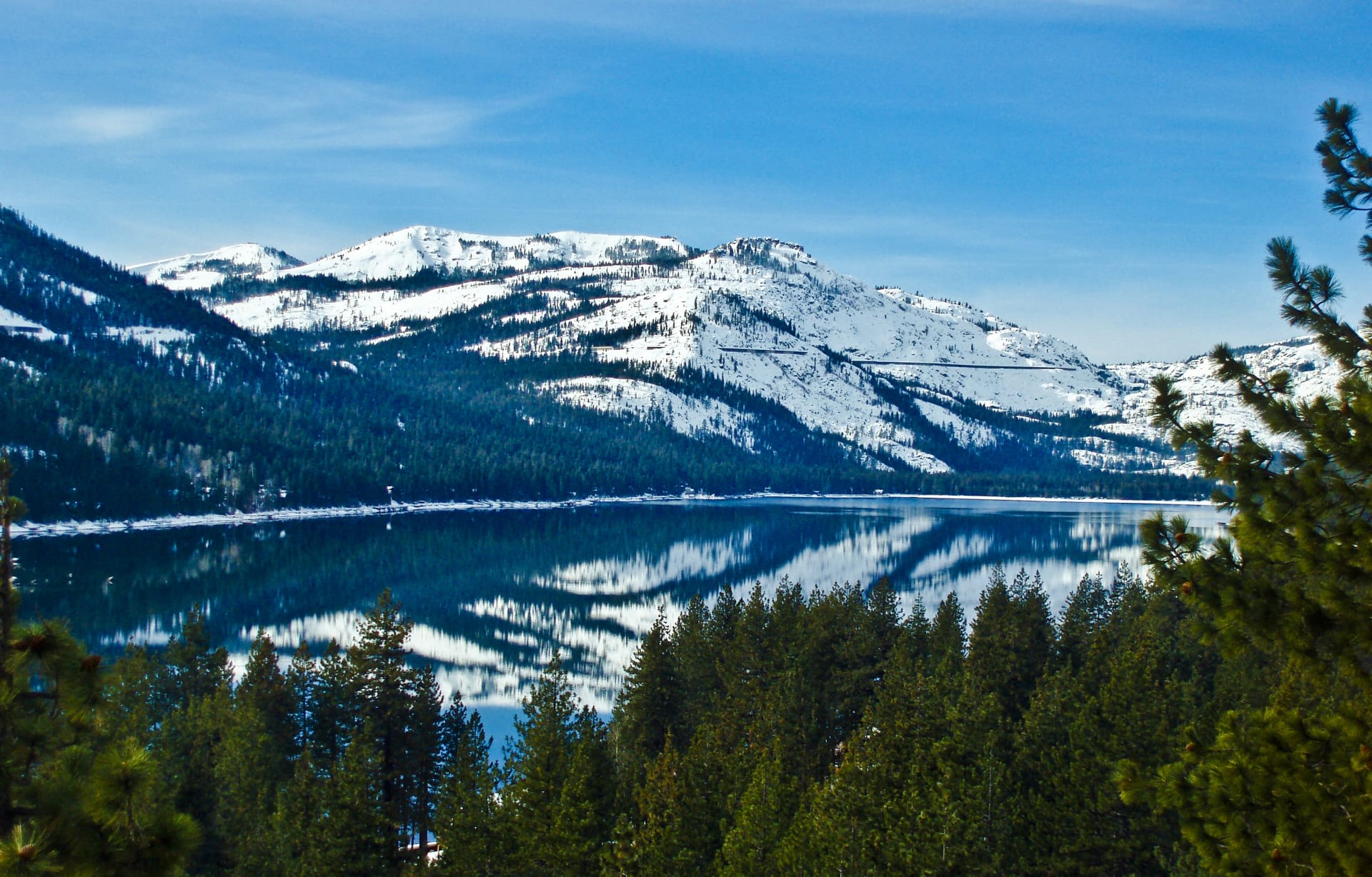 Donner Lake Reflection in Winter