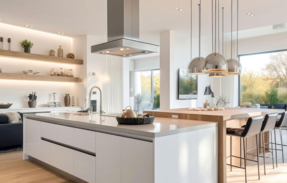 Sleek kitchen and dining room 