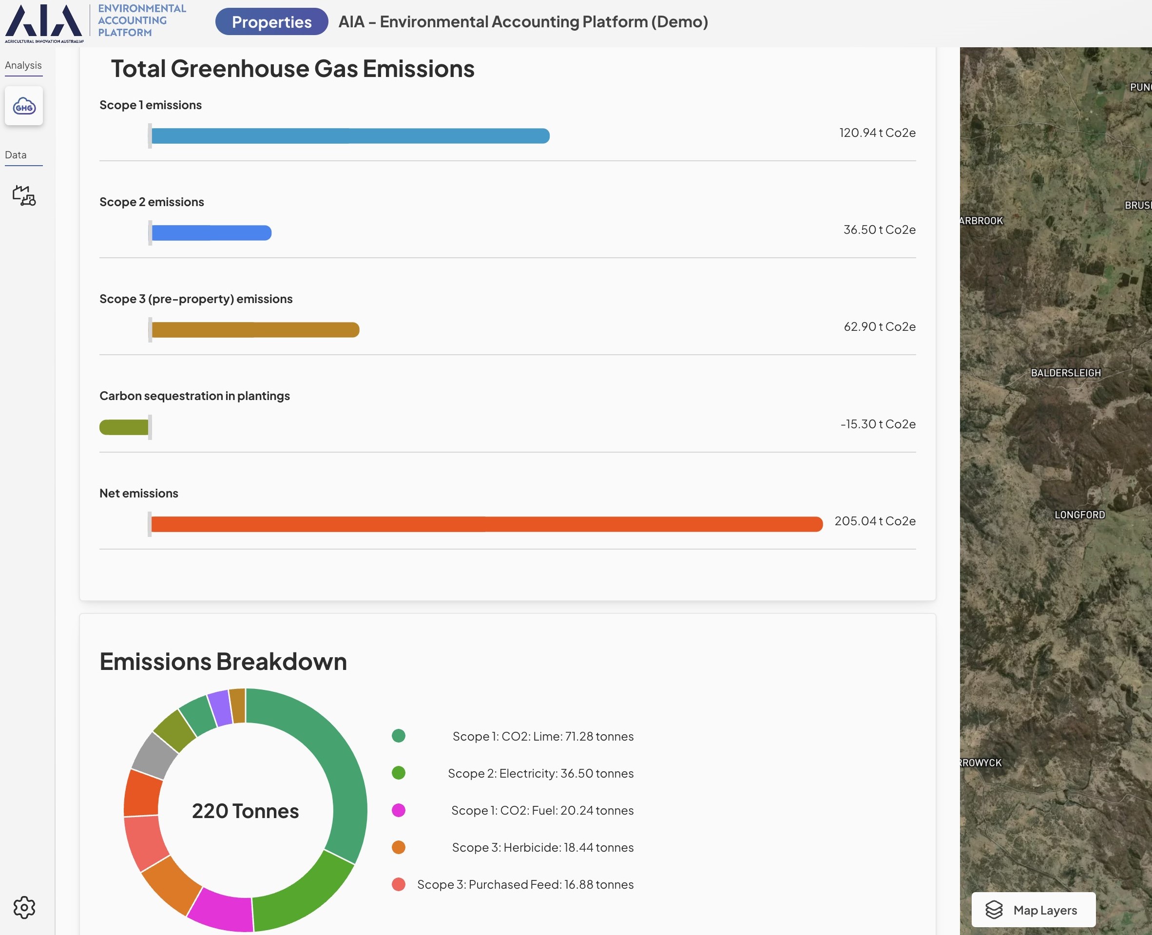 AIA EAP Emissions Screenshot