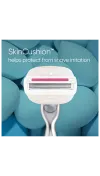 Secondary image with text: SkinCushion™ helps protect from shave irritation