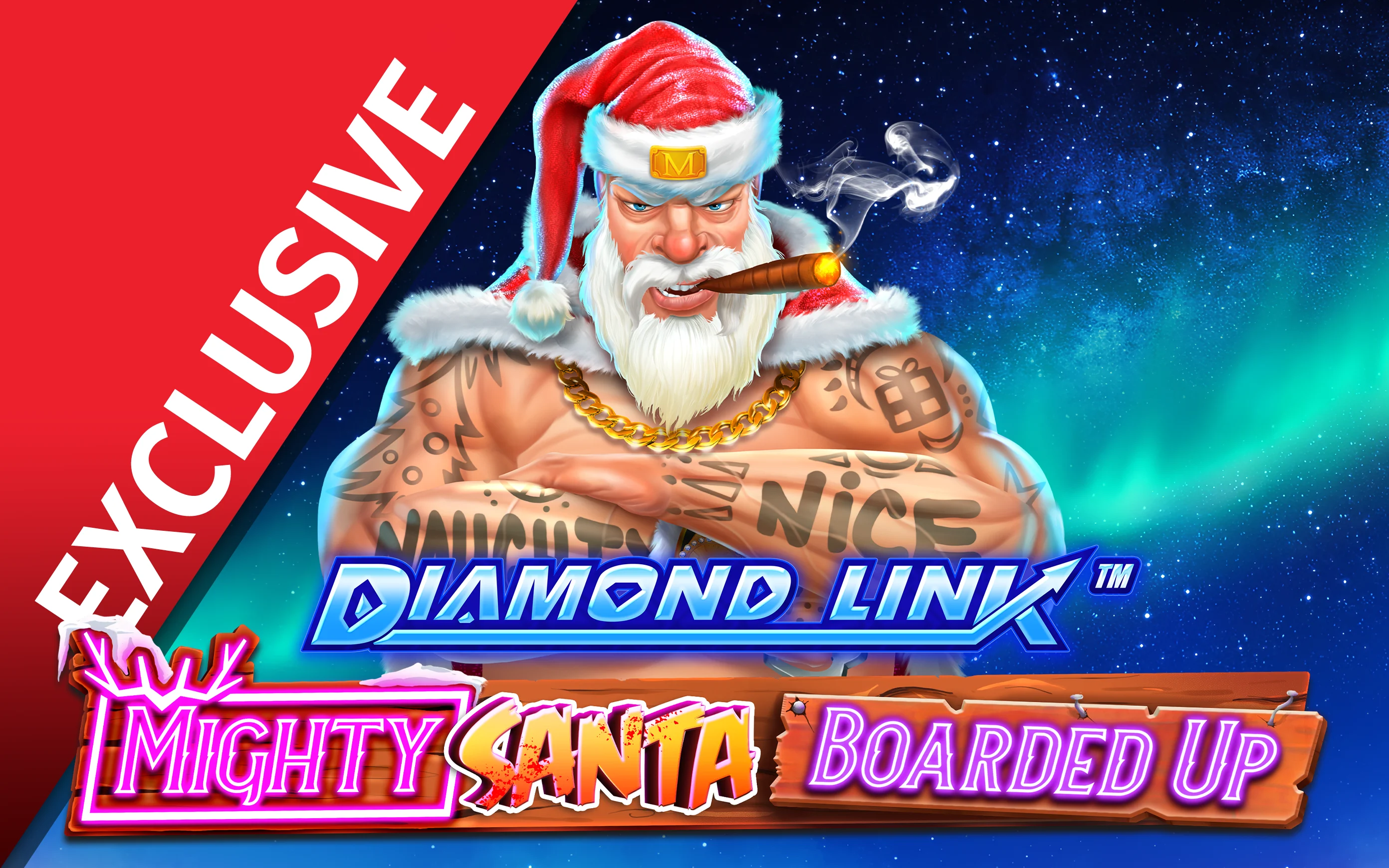 Играйте Diamond Link™ Mighty Santa: Boarded Up на Starcasino.be онлайн казино