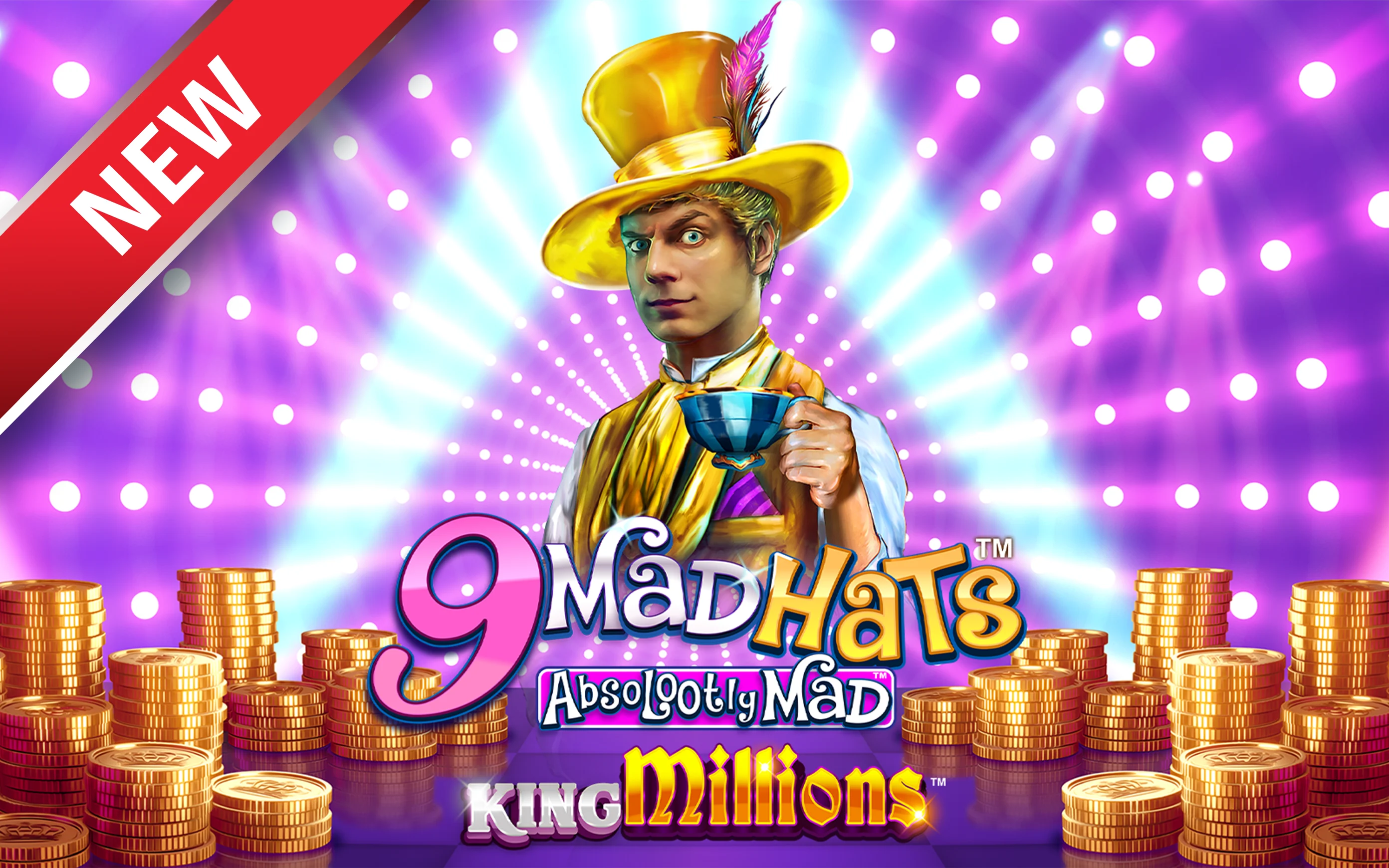 Chơi 9 Mad Hats™ King Millions™ trên sòng bạc trực tuyến Starcasino.be
