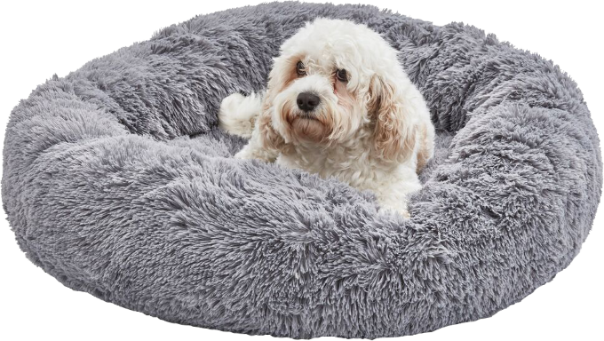 Dog laying on Silentnight donut pet bed