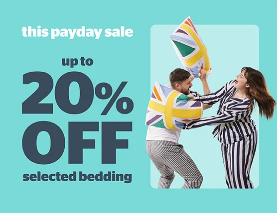 up to 20% off selected bedding