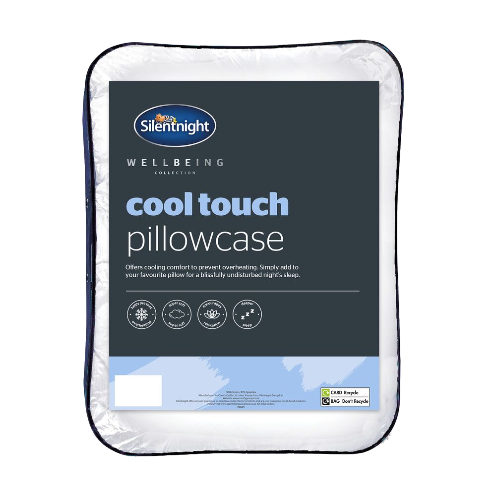Silentnight wellbeing cool touch pillowcase in packaging