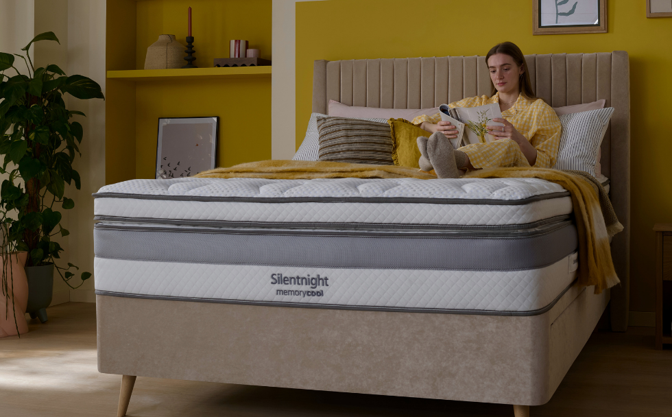 person relaxing on a silentnight memory cool mattress