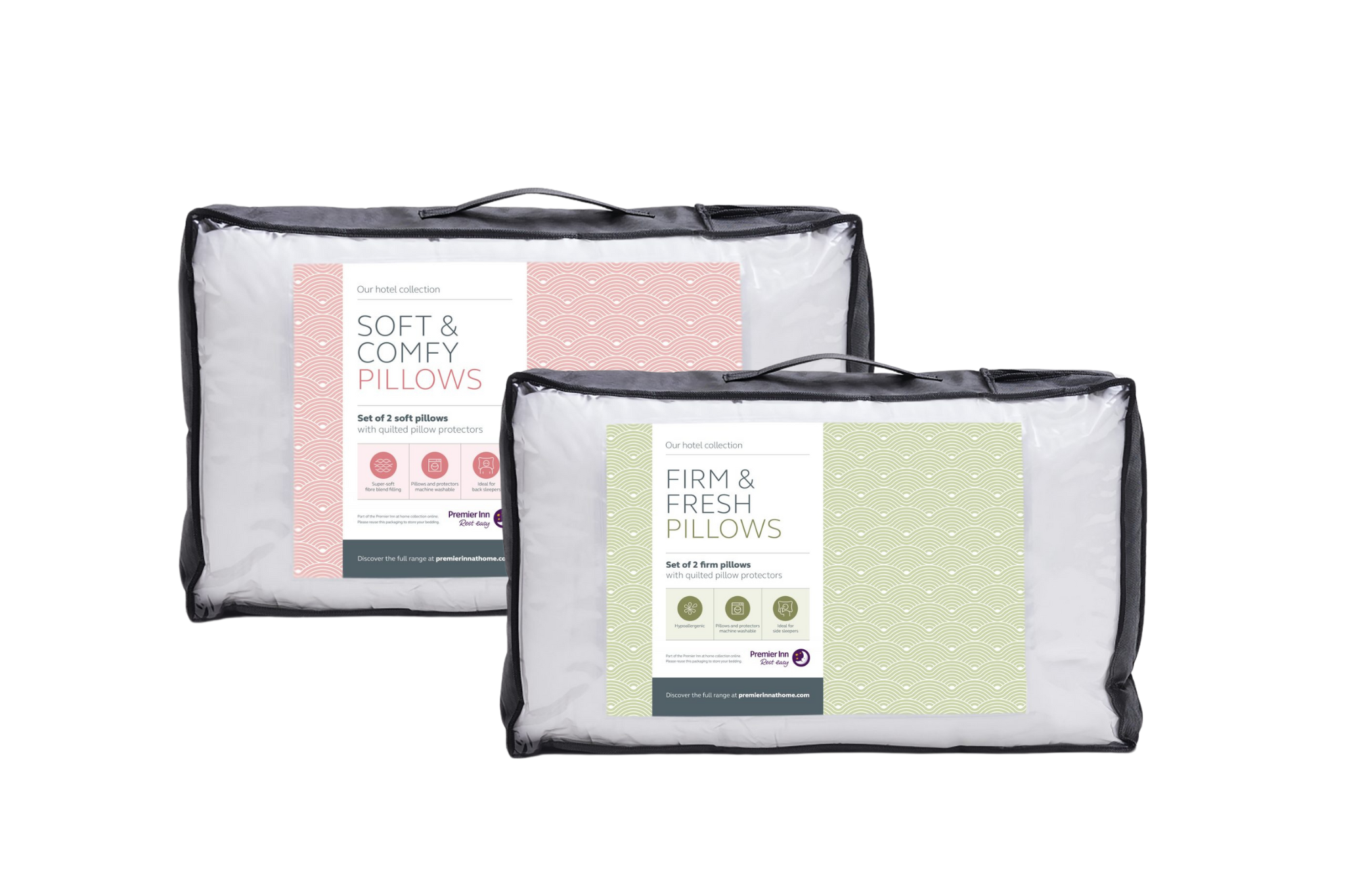 Premier inn pillows in packaging