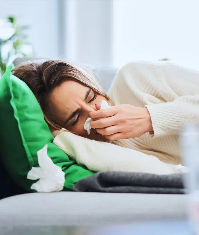 in bed with a cold