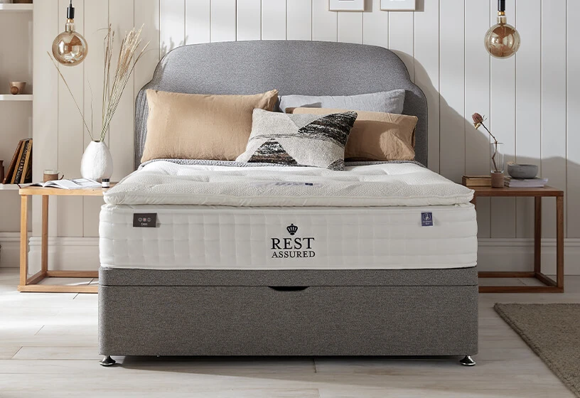 rest assured wool mattress on divan set