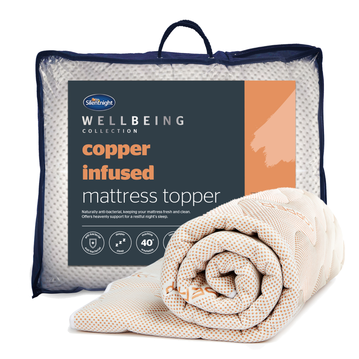 Silentnight Wellbeing - copper infused mattress topper