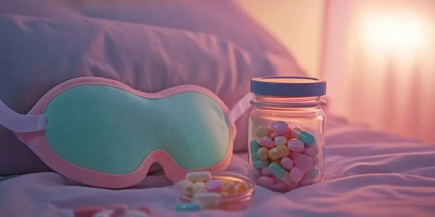 Relaxing Sleep Mask, Pillow for Quality Sleep, Sleepmaxxing, Selective focus