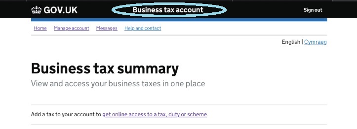 This is the summary screen you’ll see if you log into a business account.