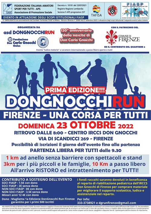 Locandina Don Gnocchi Run Firenze