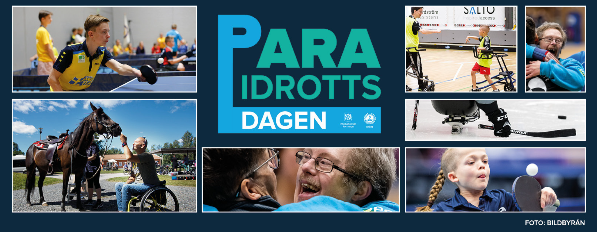 Olika personer som idrottar.