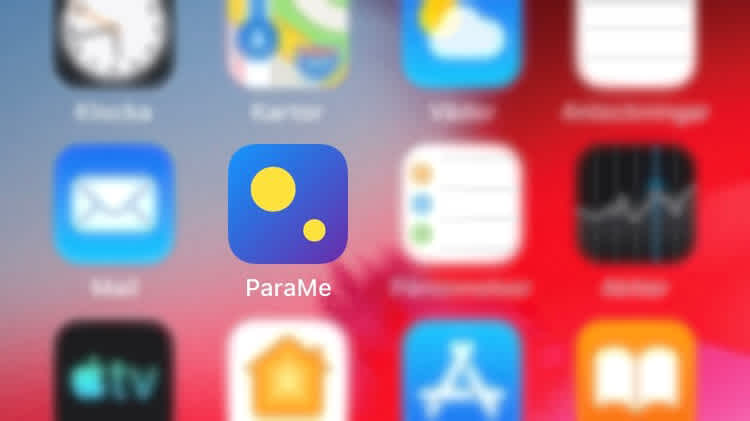 ParaMe-ikonen tillsammans med andra appar på hemskärmen i telefonen.