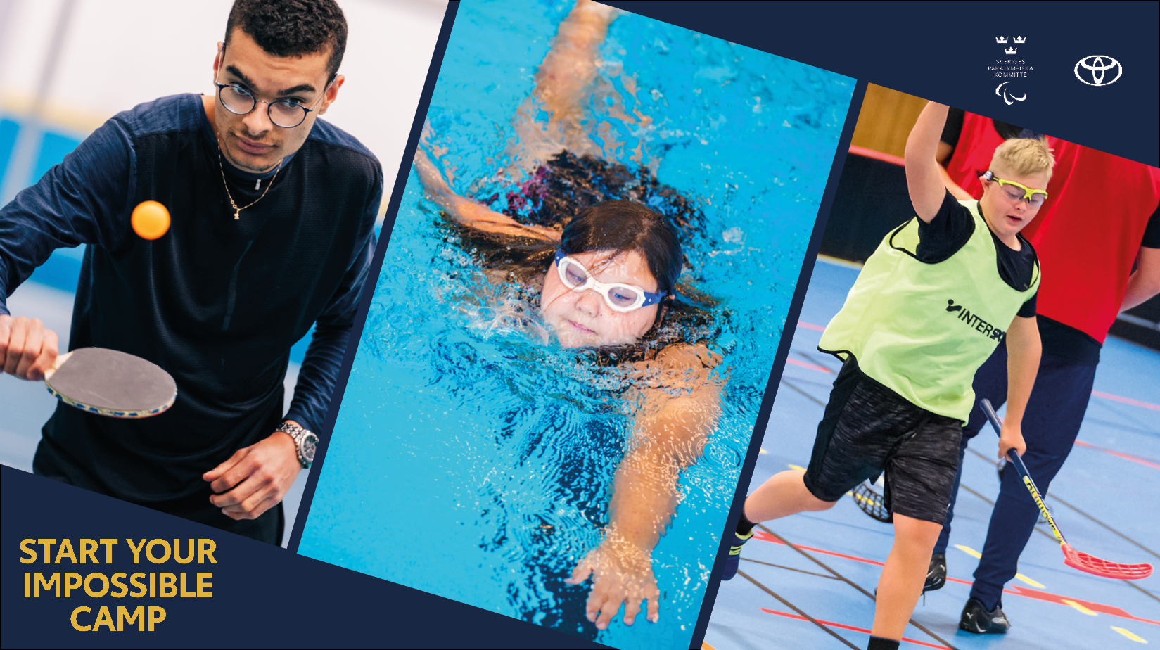 Deltagare som utövar bordtennis, simning och innebandy.