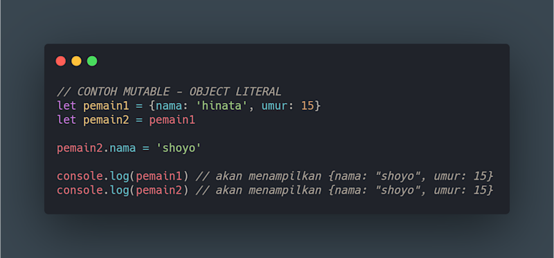 Mutable Object Literal