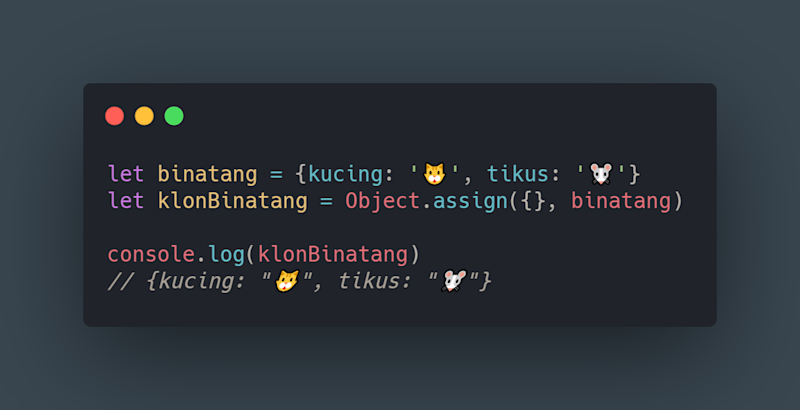 Contoh Object.assign()