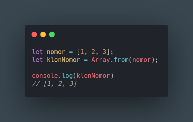 Contoh Array.from()