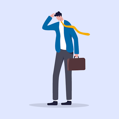 man standing does not know what to do